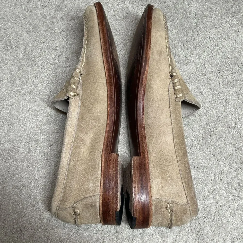 Allen Edmonds SORRENTO Men's Italian Penny Loafers 10.5 D Tobacco Suede Tan $475